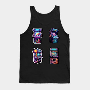 Futuristic Arcade Machine Sticker Set Tank Top